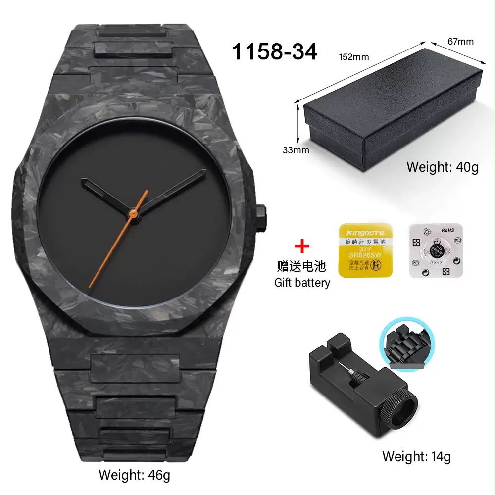 Montre octogonale Carbone